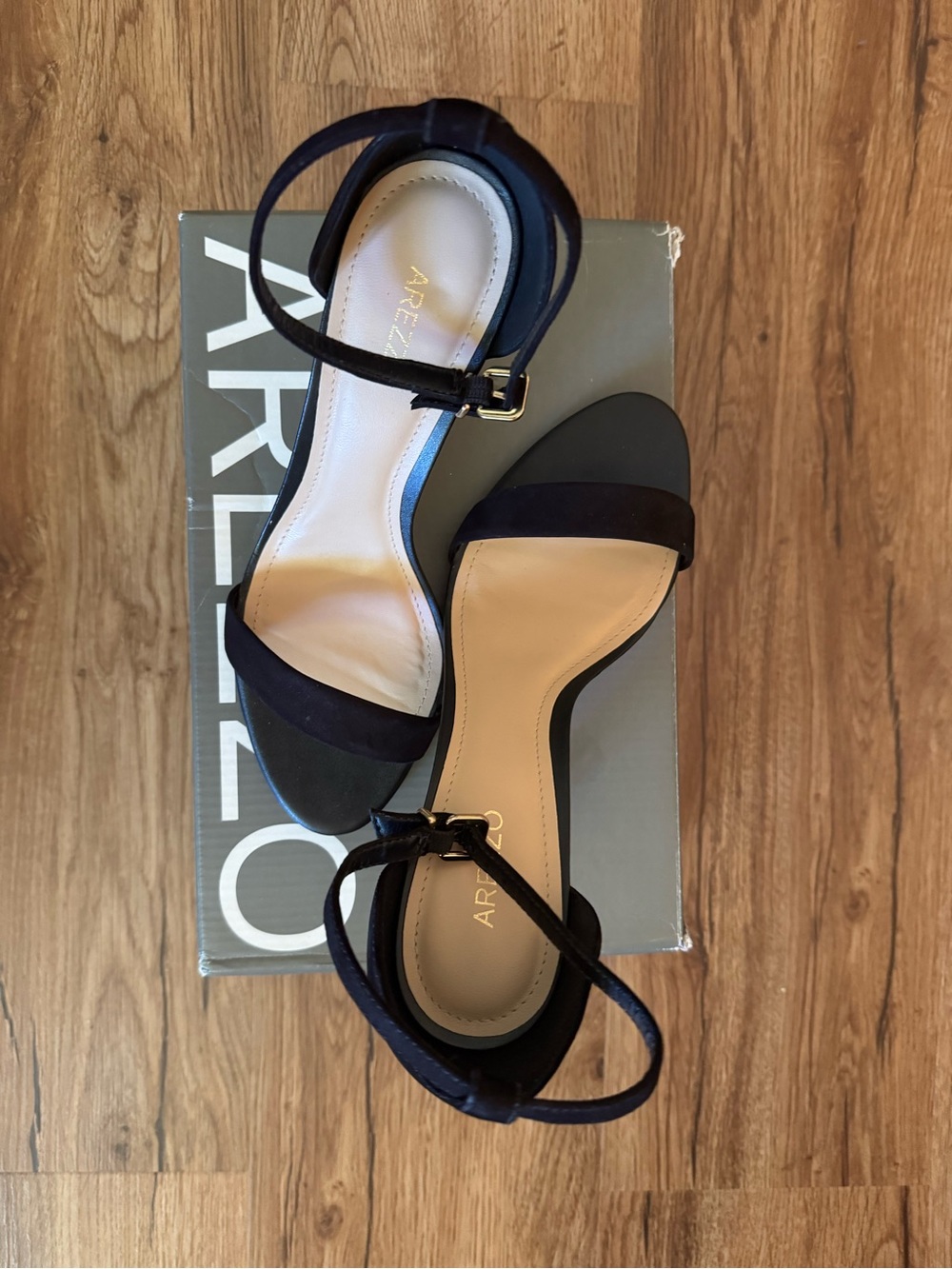 Arezzo Isabelli Ankle Strap Sandal - Black Suede - Women's Size 8 - Picture 13 of 16